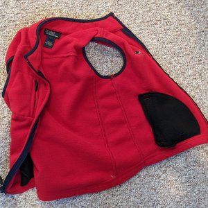Polo Red and Black fleece vest